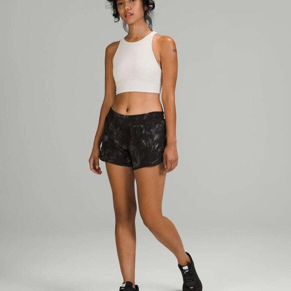 Lululemon Hotty Hot Low-Rise Lined Short 4" Aquila Black Multi / Black Size 2 - Picture 1 of 8